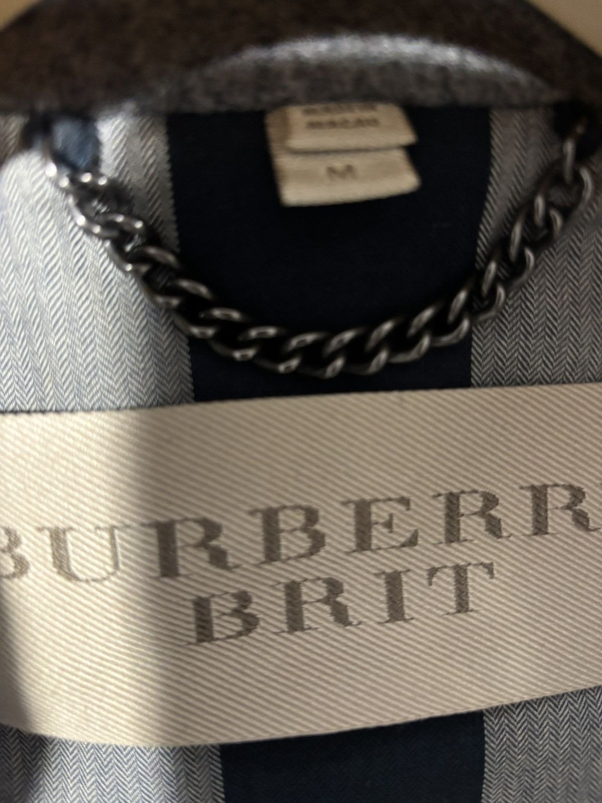 Burberry Burberry Brit Men’s Medium Gray Wool Pea Coat Jacket Medim Size US M / EU 48-50 / 2 - 3 Thumbnail