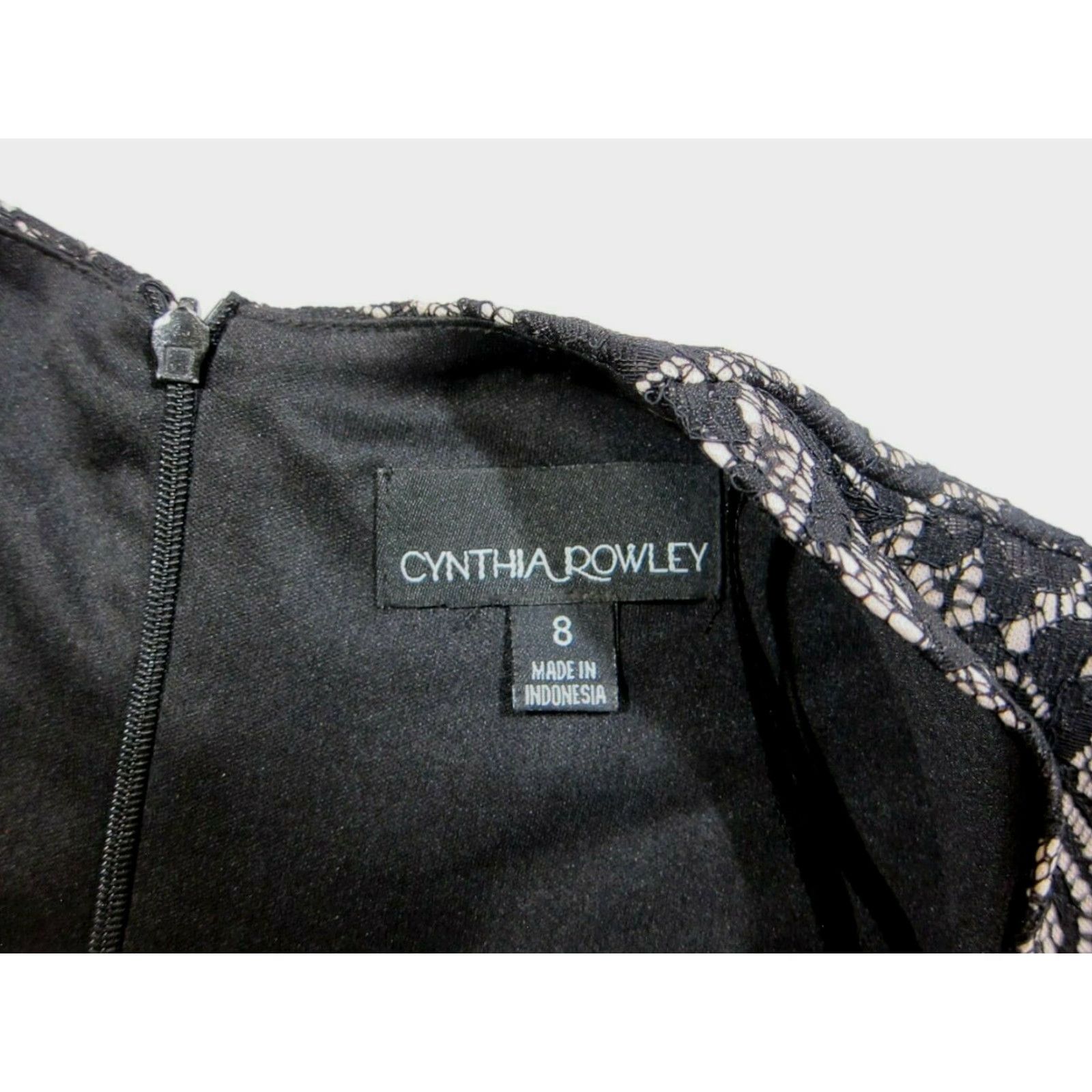 Cynthia Rowley Cynthia Rowley Black Lace Stretch Cap Sleeve Straight Pencil Cocktail Dress 8 Size M / US 6-8 / IT 42-44 - 4 Thumbnail