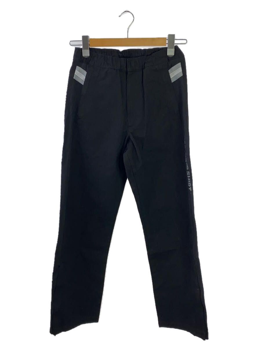 Casual Pants Side Logo Cotton Black
