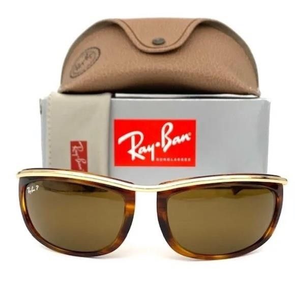 RayBan Ray Ban OLYMPIAN RB2319 945/57 Havana Gold / Brown Polarized Size ONE SIZE - 4 Thumbnail
