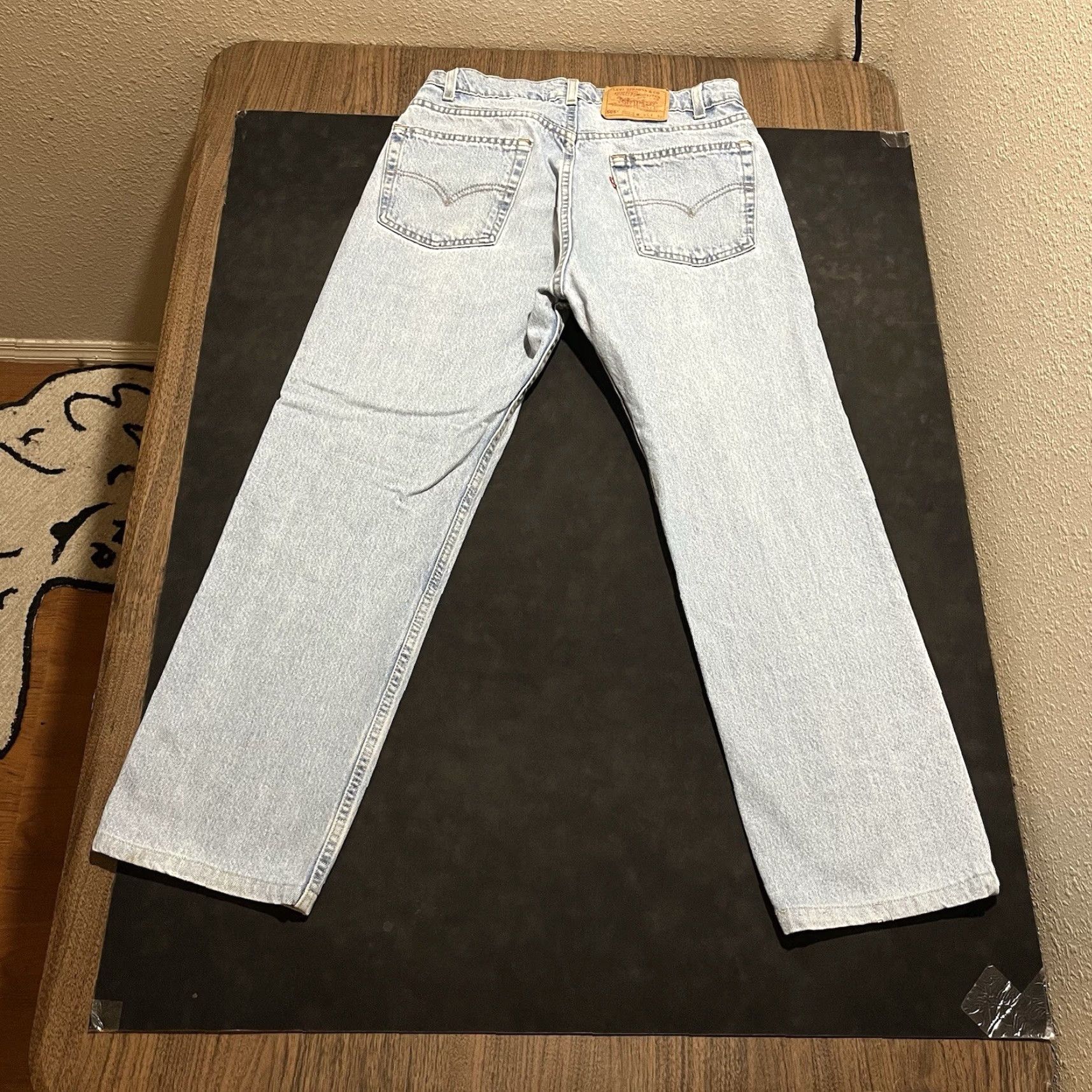 VINTAGE Levi's Jeans 32x27 505 Stonewash Distress Straight 90s Mens Jeans