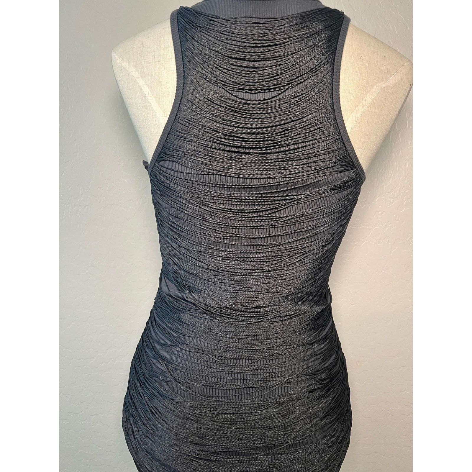 Alexander Wang ALEXANDERWANG FRINGE TANK DRESS BLACK Size M / US 6-8 / IT 42-44 - 9 Thumbnail