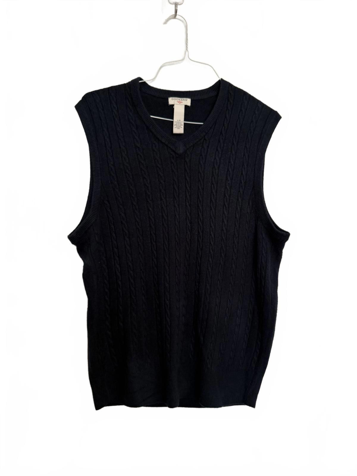 Dockers Mens Dark Blue Knit Sweater Vest Size US L / EU 52-54 / 3 - 2 Thumbnail