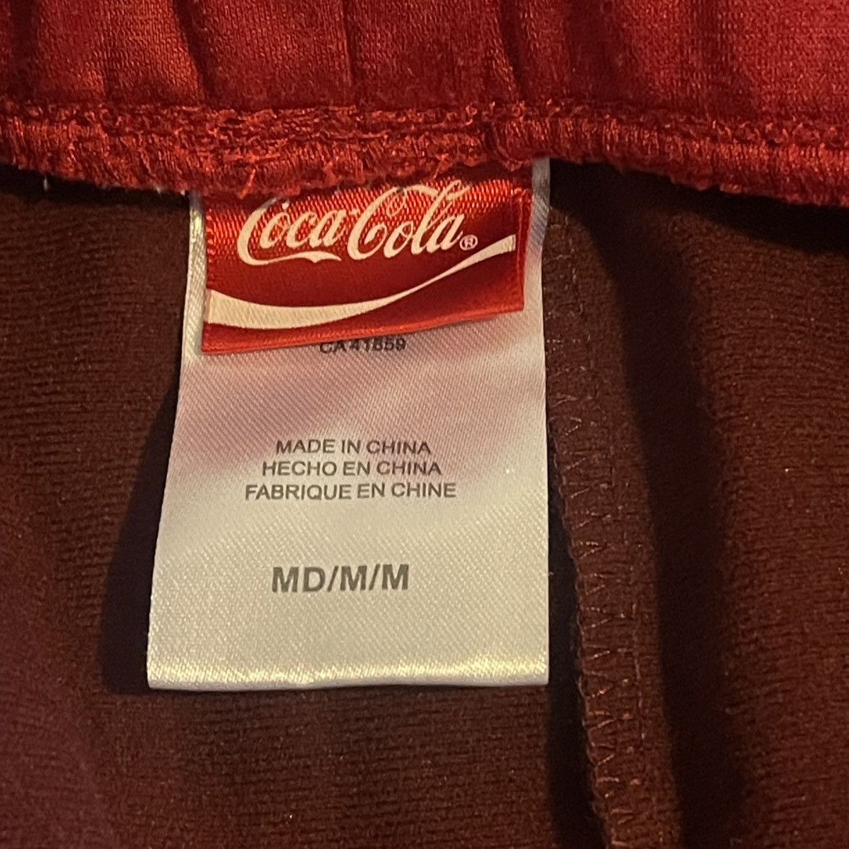 Coca Cola Coca Cola Sweatpants Women Medium Burgundy Wide-Leg Workout Size 31" - 3 Thumbnail