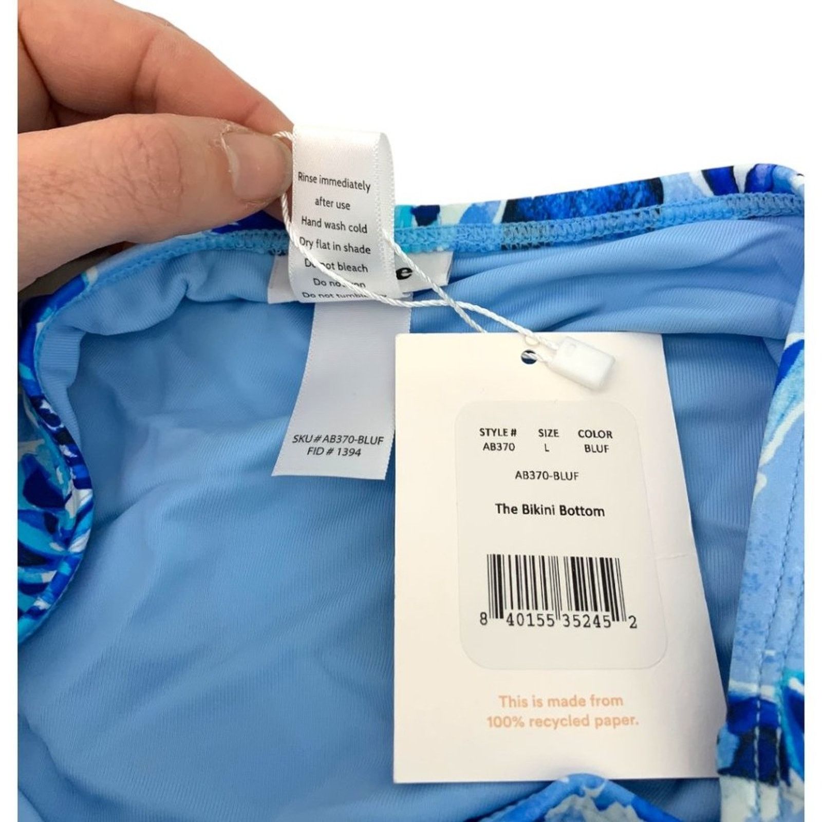 Other Andie The Bikini Bottom Blue Floral Size Large NWT $55 MSRP Size ONE SIZE - 4 Thumbnail