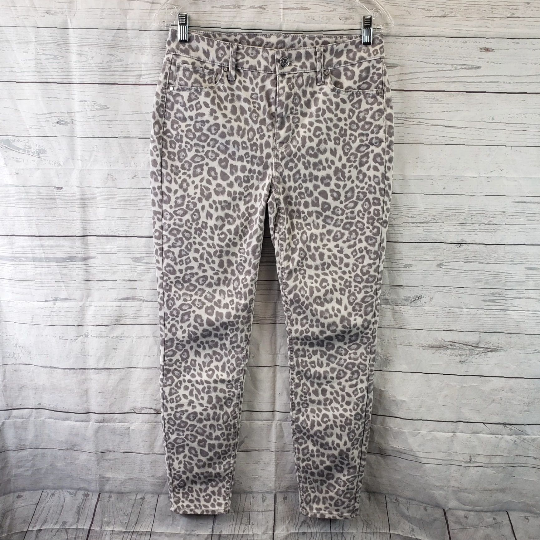 White House Black Market White House Black Market Jeans Womens Skinny Ankle Sz 4 Gray Animal Print 28in Inseam Size 27" / US 4 / IT 40 - 2 Thumbnail