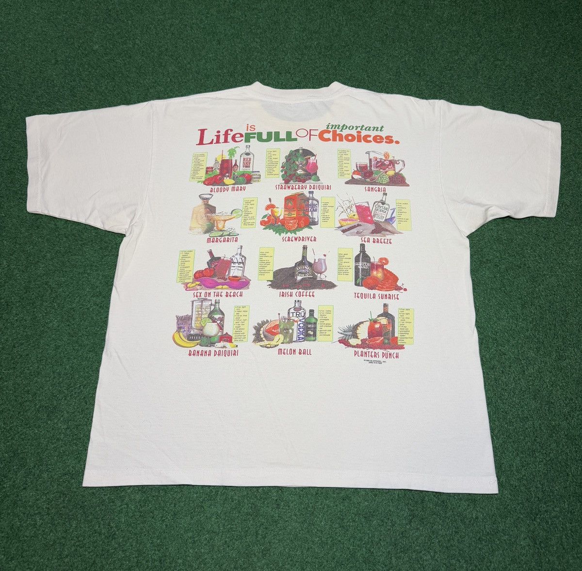 Vintage Vintage 90s Alcohol Drinking Important Choices T Shirt Size US XL / EU 56 / 4 - 1 Thumbnail