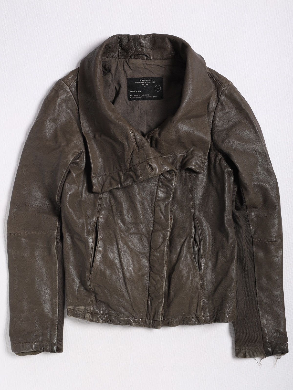 Allsaints Allsaints Kadian Leather Biker Jacket Size L / US 10 / IT 46 - 1 Thumbnail