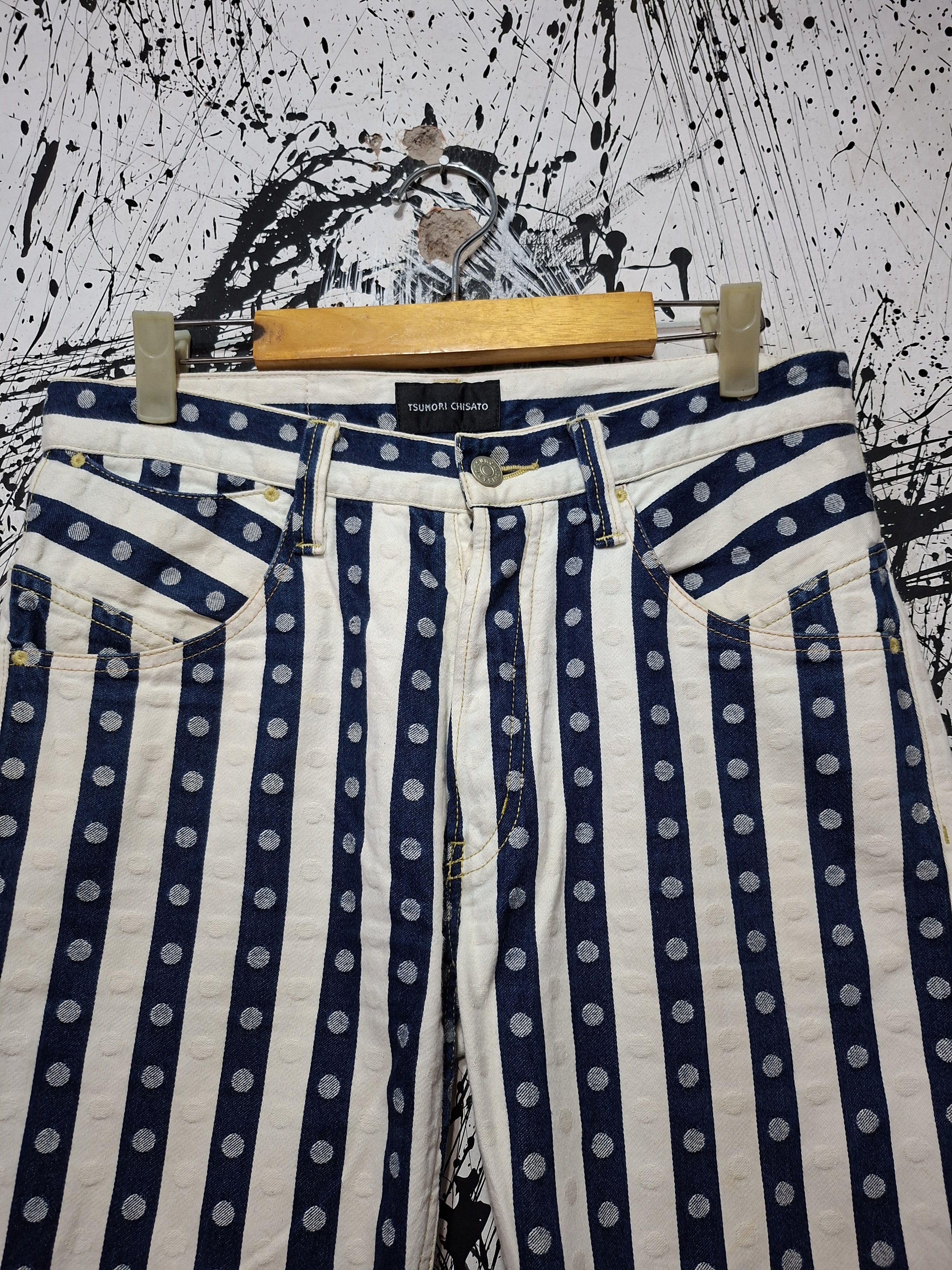 Issey Miyake 90'S ISSEY MIYAKE TSUMORI CHISATO STRIPE AND POLKA DOT PANTS Size US 32 / EU 48 - 3 Thumbnail
