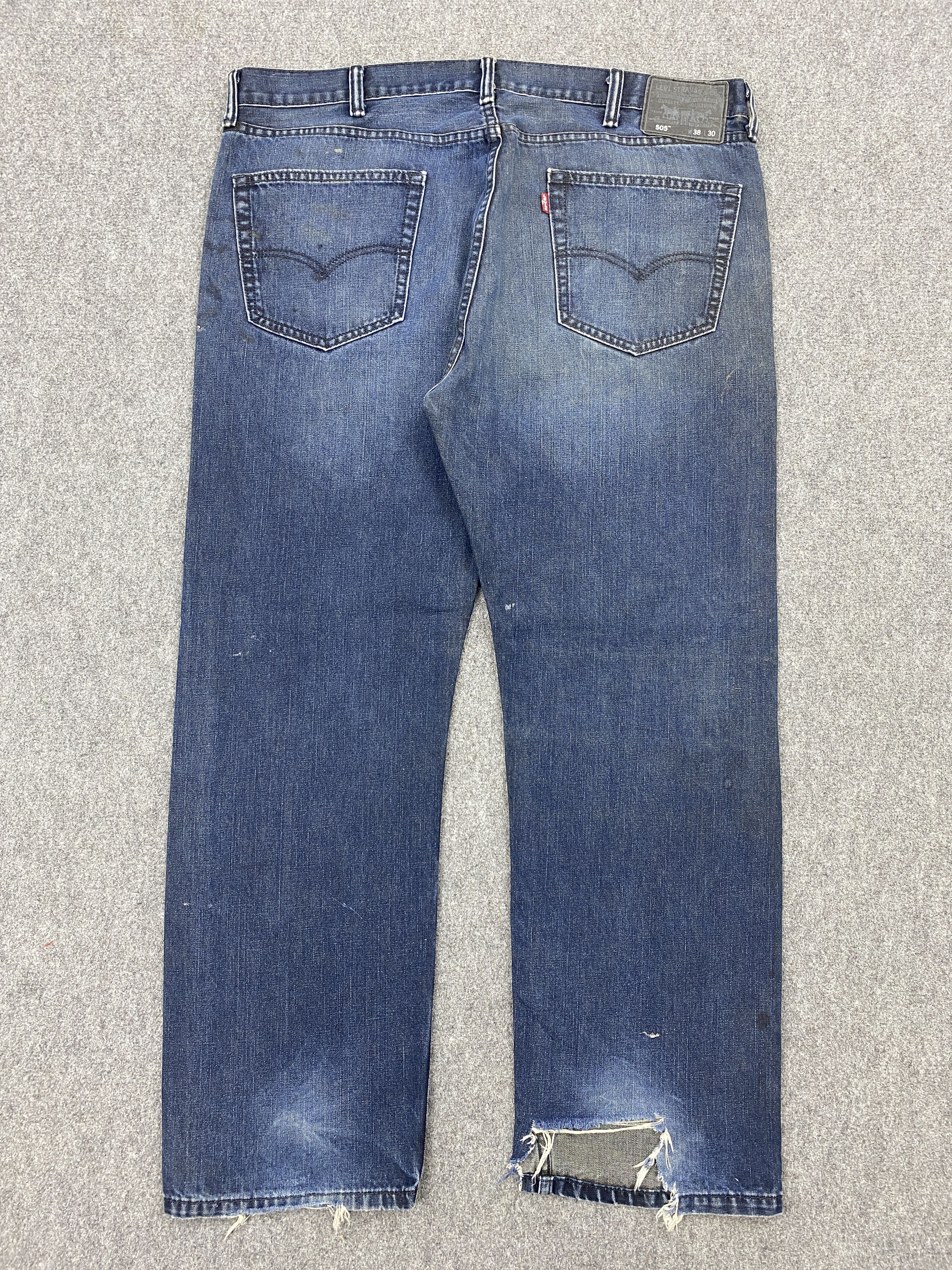 Levi's Vintage Dirty Levis 505 Faded Blue Jeans S0037 Size US 40 / EU 56 - 3 Thumbnail