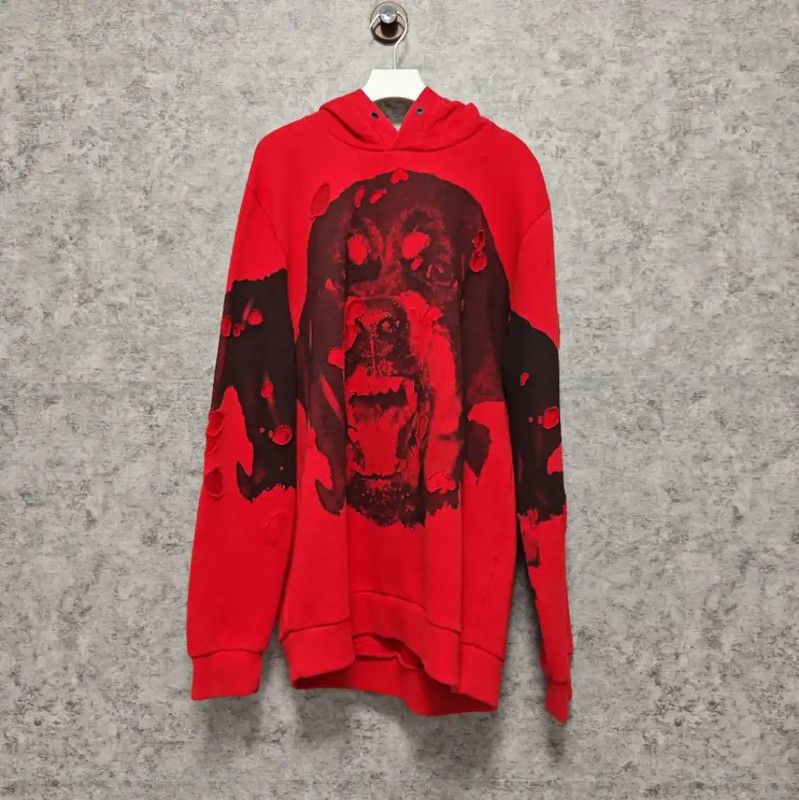 Givenchy Givenchy Red Cotton Men's Hoodie 0089 Size US M / EU 48-50 / 2 - 1 Thumbnail