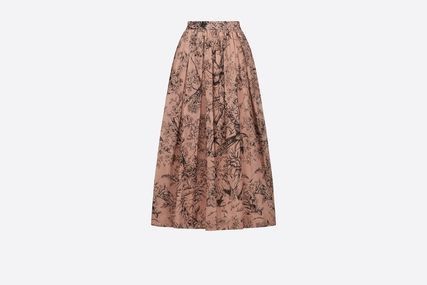 image of Dior O1W1Db10124 Flared Mid Length Skirt In Rose, Women's (Size 25)