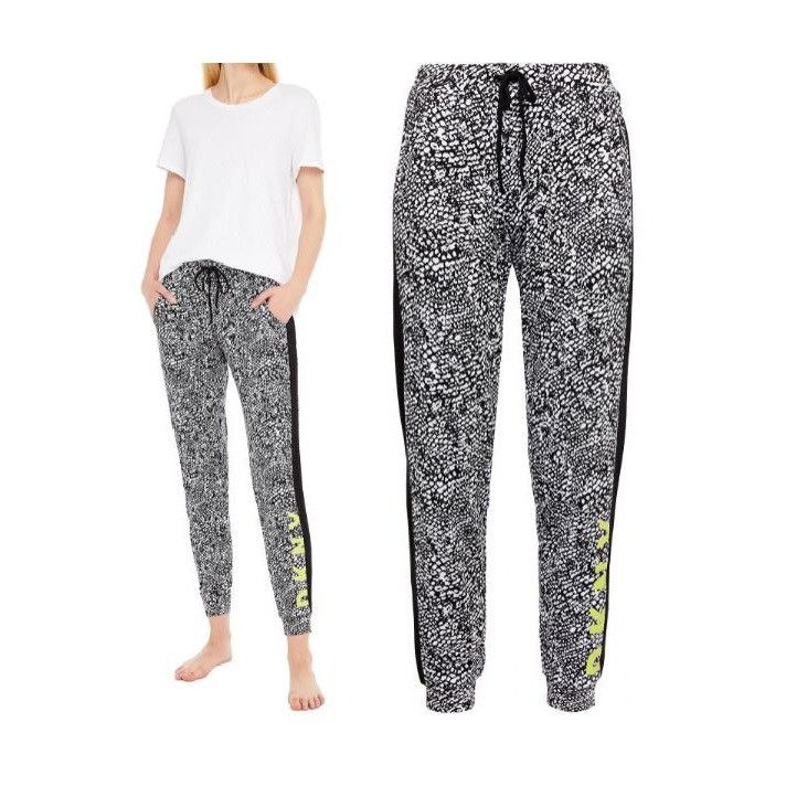 DKNY ⭐DKNY Womens Size L Pajama Pants Star Printed Jersey 2 Pocke Size 29" - 1 Thumbnail