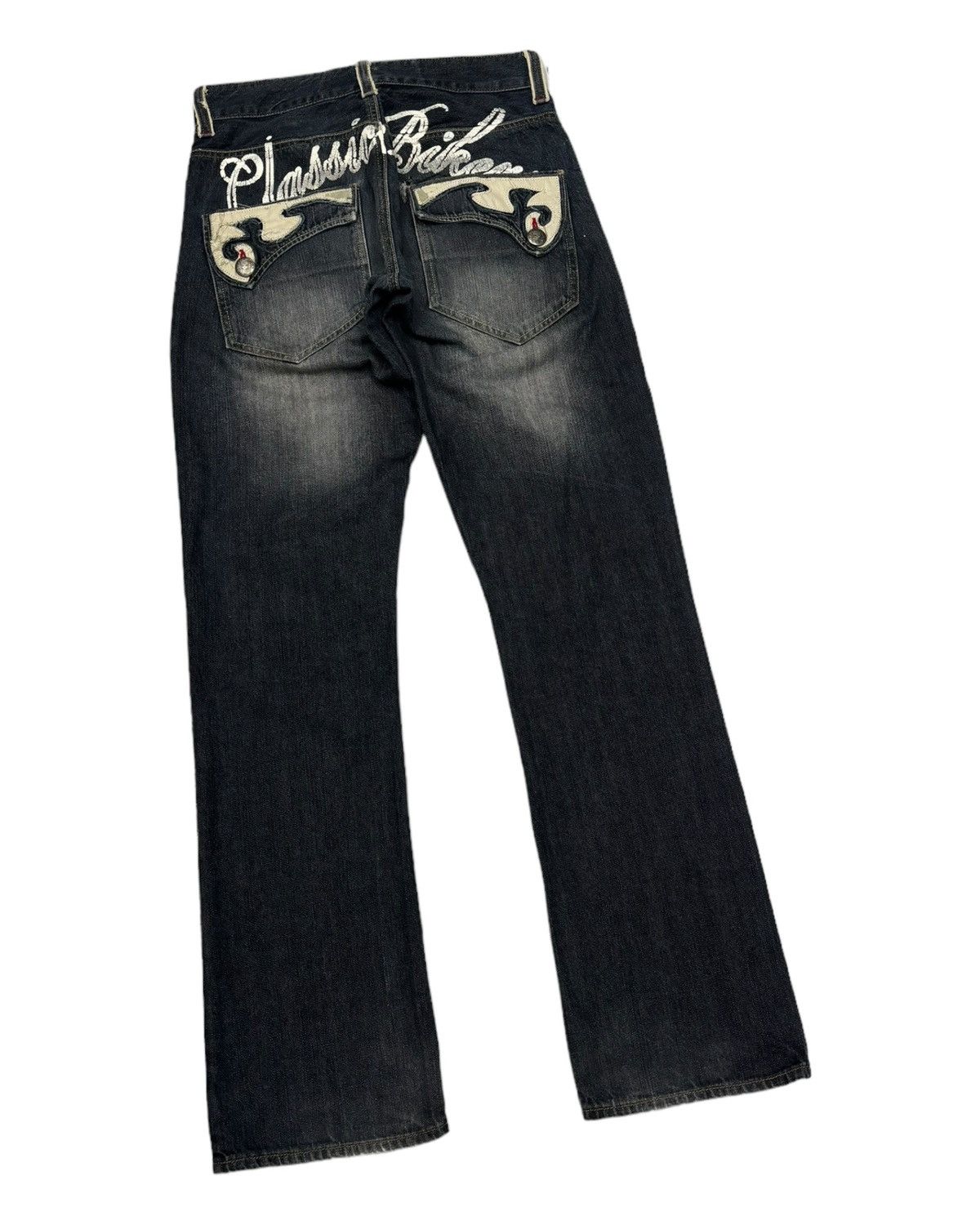 If Six Was Nine 🔥JACK SERIKA SKULL BONES FLARE JEANS DISTRESSED Size US 30 / EU 46 - 5 Thumbnail