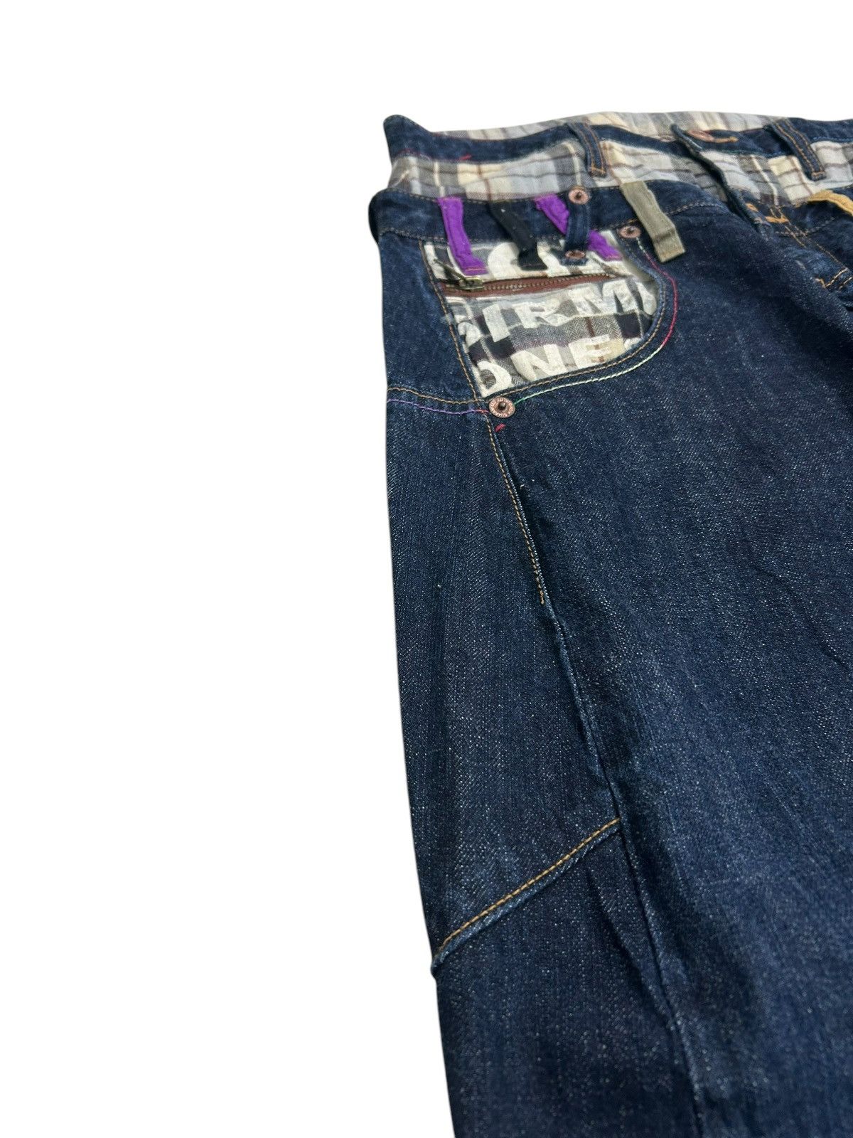 Japanese Brand Double Waist Japan Engineered Jean Cut Style Coloured Waist Size US 30 / EU 46 - 8 Thumbnail