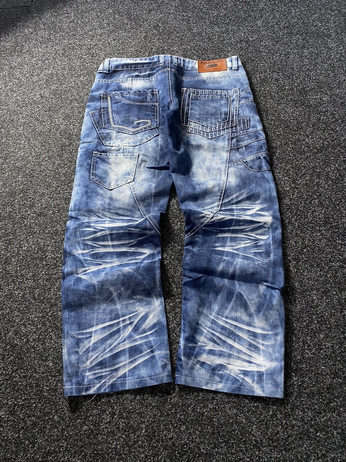 20471120 × Japanese Brand 🔥Japanese Kosmo Lupo Baggy Distressed Opium Punk Jeans Owens Size US 34 / EU 50 - 2 Thumbnail
