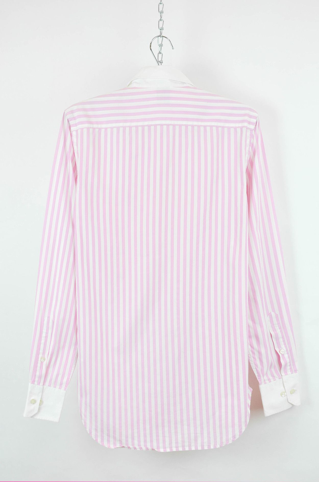 Designer Marina Yachting Striped Pink White Cotton Casual Shirt M Size US M / EU 48-50 / 2 - 2 Thumbnail