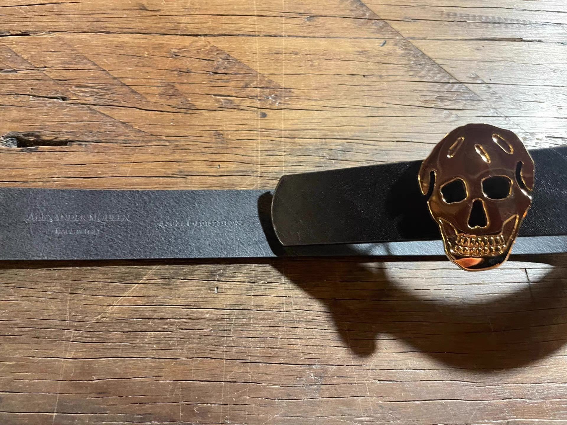 Alexander McQueen Alexander McQueen Black Gold Skull Belt Ｑ25 Size ONE SIZE - 4 Thumbnail