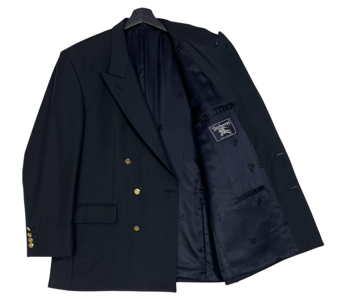 Burberry Burberry Double Breasted Navy Blazer Gold Button 42R Size US L / EU 52-54 / 3 - 3 Thumbnail