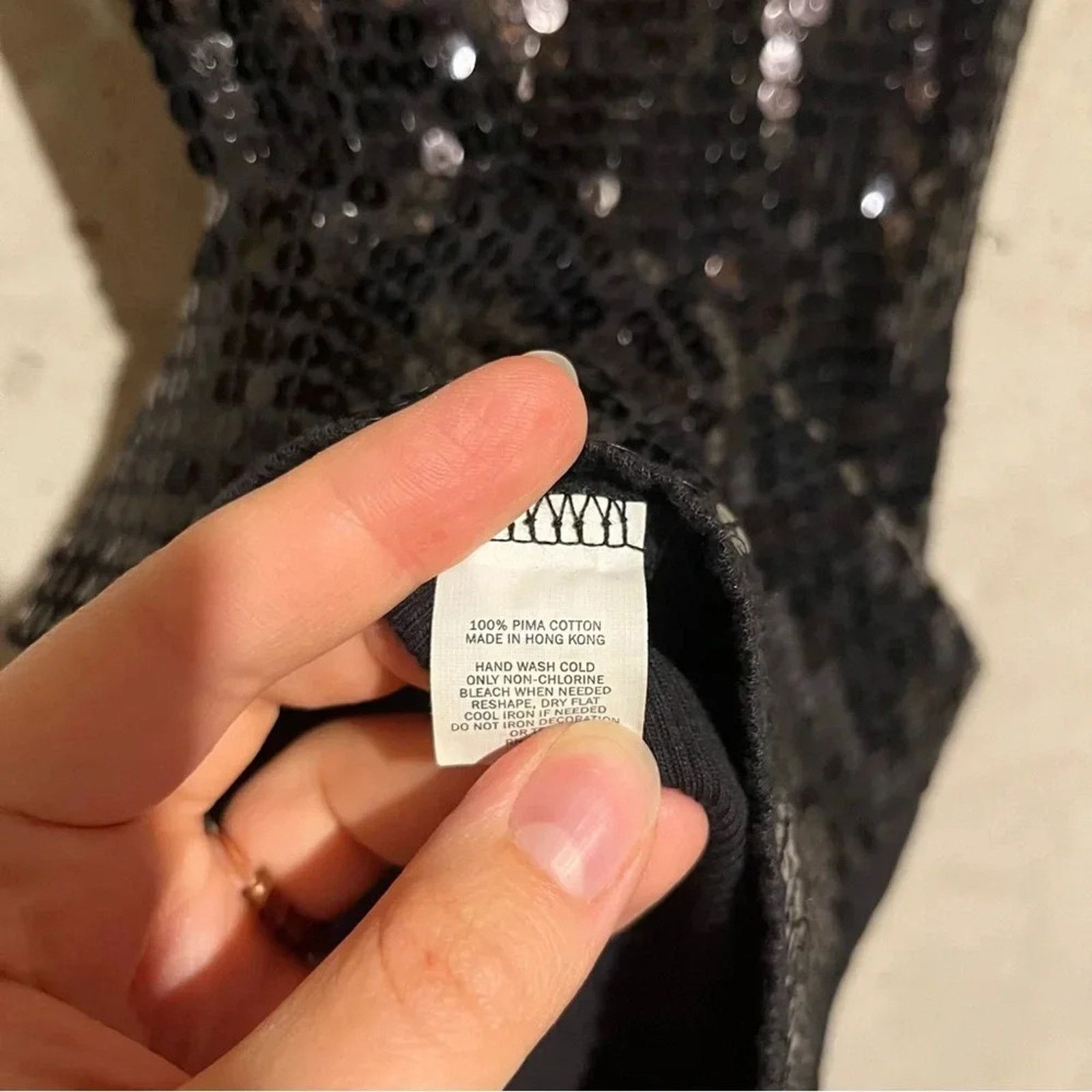Express Express Black Sequin Tank Top Women’s Size Small S Stretch Size S / US 4 / IT 40 - 4 Thumbnail