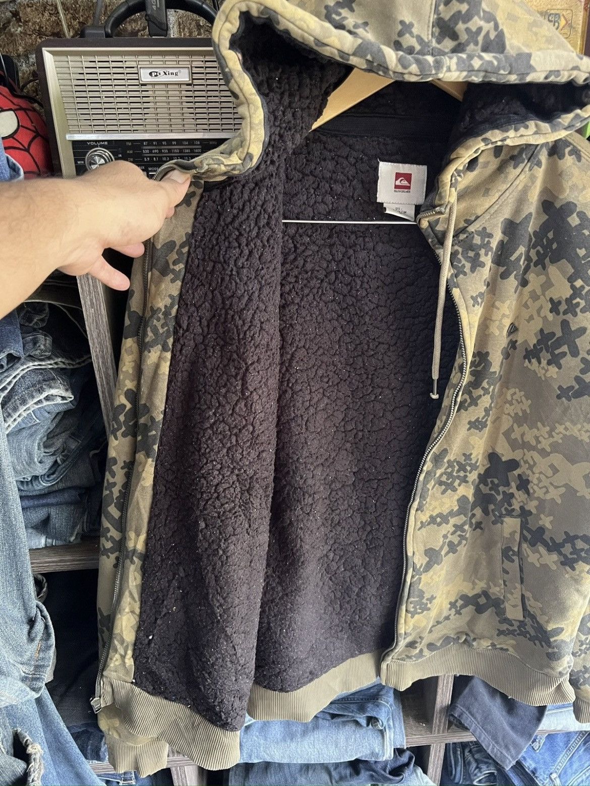 Quiksilver 🔥Quiksilver Camo Deep Pile Sherpa Zipper Hoodie Size US M / EU 48-50 / 2 - 10 Thumbnail