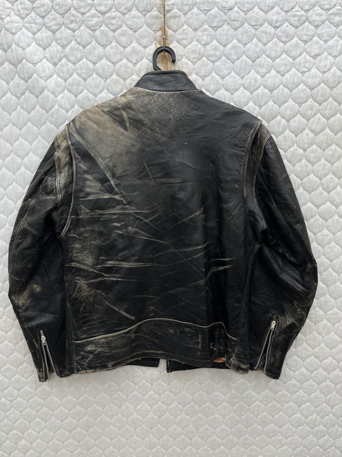 00s japanese label fur leather jacket