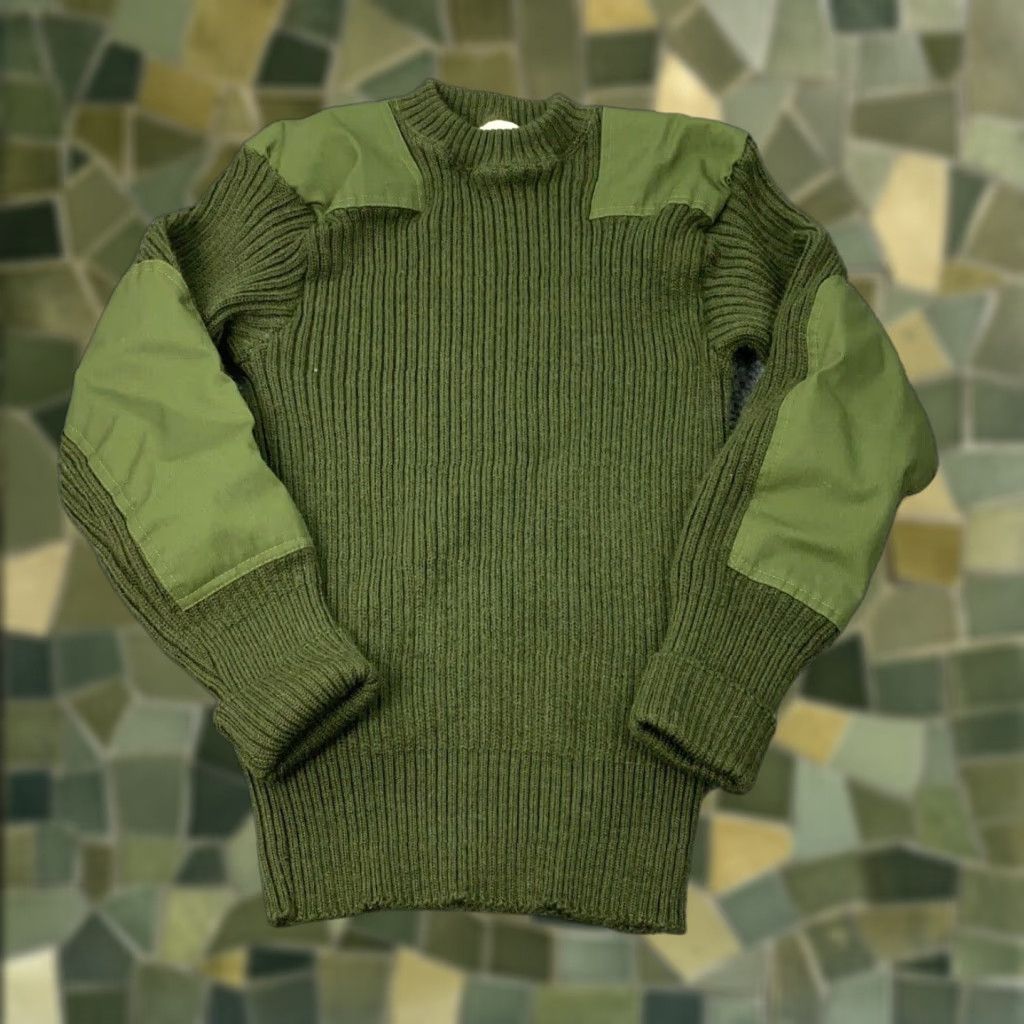 Commando VINTAGE Jack Young Wool Sweater Mens Size 42 Green Military Mock Neck Pullover Size US XL / EU 56 / 4 - 1 Thumbnail
