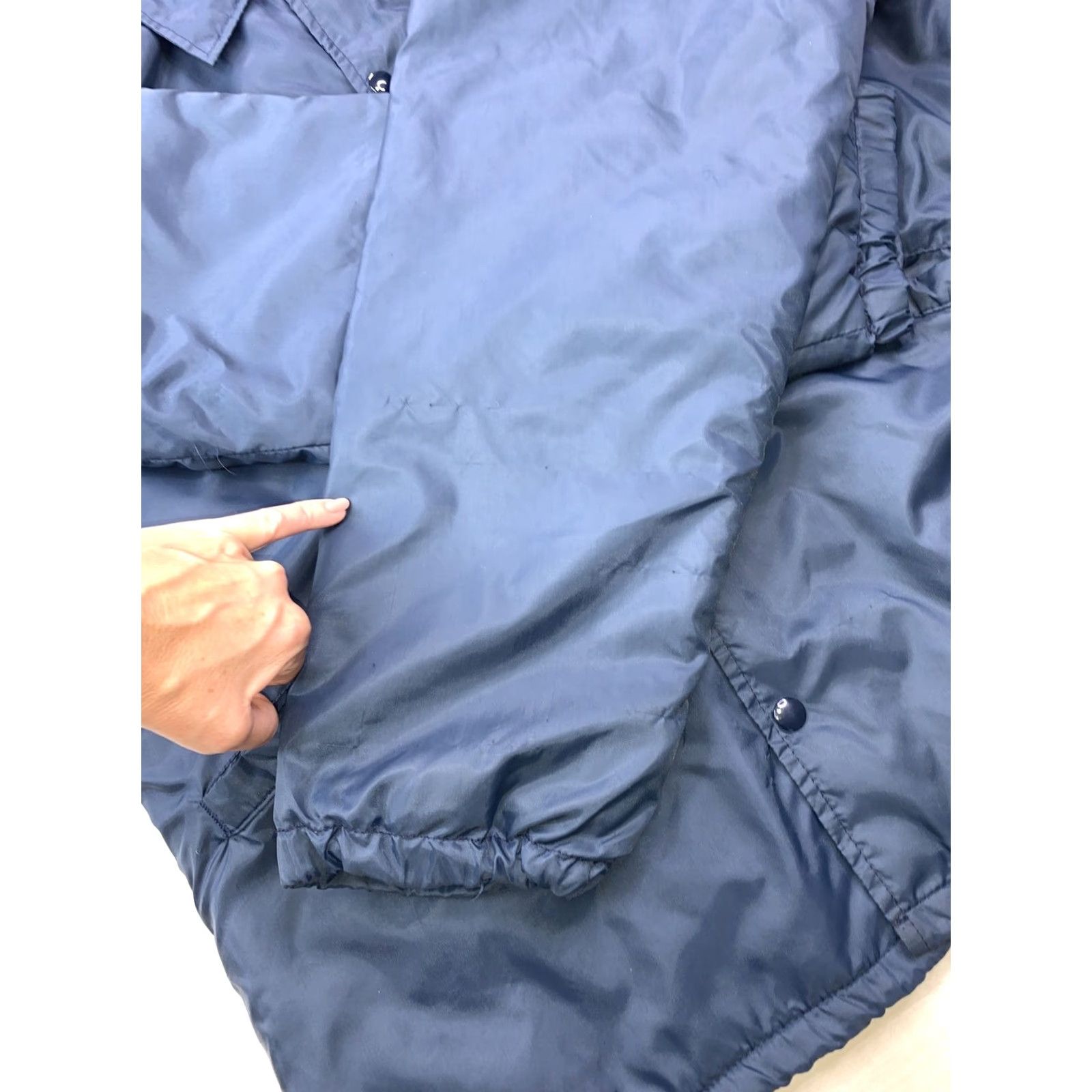 Vintage Hartwell Mens Navy Blue Fleece Lined Nylon Jacket Medium USA Made Size US M / EU 48-50 / 2 - 6 Thumbnail