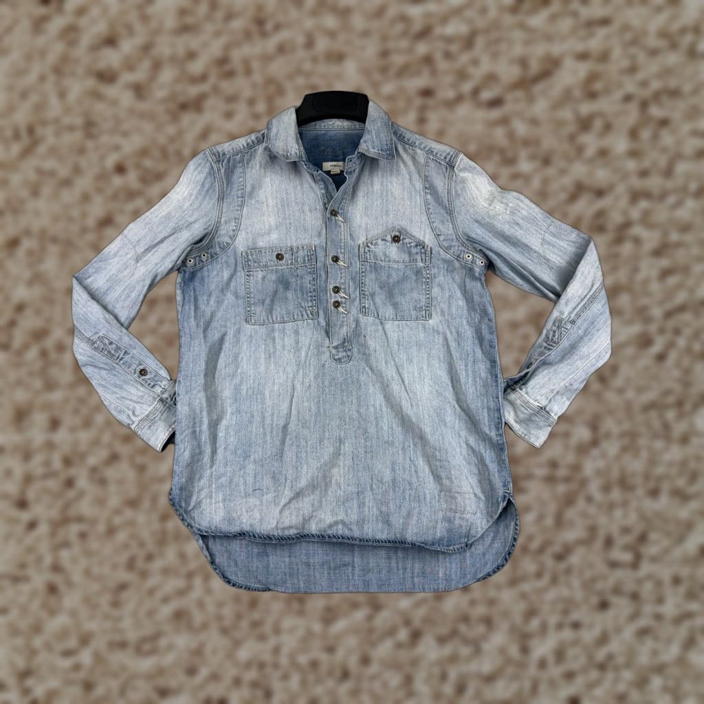 Madewell Madewell Women's Denim Shirt XS Blue Acid Wash Long Sleeve Casual Classic 100% Cotton Size XS / US 0-2 / IT 36-38 - 1 Thumbnail