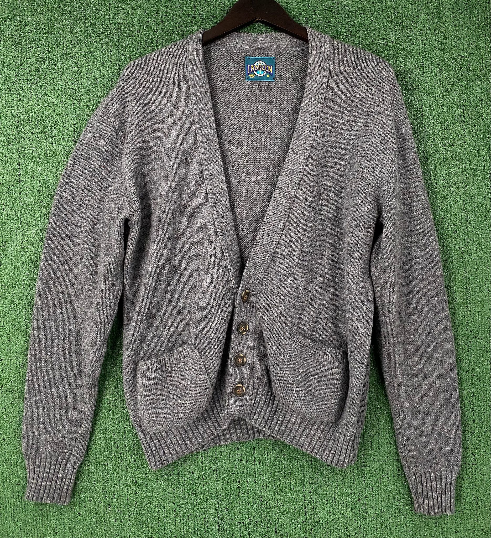 Jantzen 80’s Jantzen 100% Wool Dark Grey Cardigan Sweater Large Size US L / EU 52-54 / 3 - 1 Thumbnail
