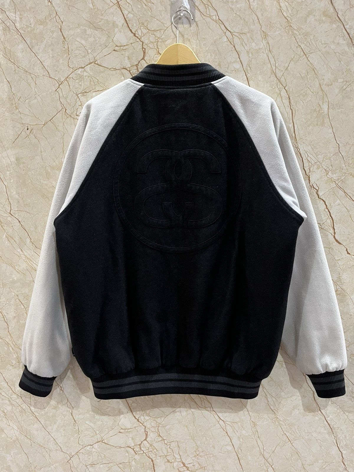 Stussy Stussy Two Tone Wool Varsity Jacket Big Logo Size US L / EU 52-54 / 3 - 2 Thumbnail