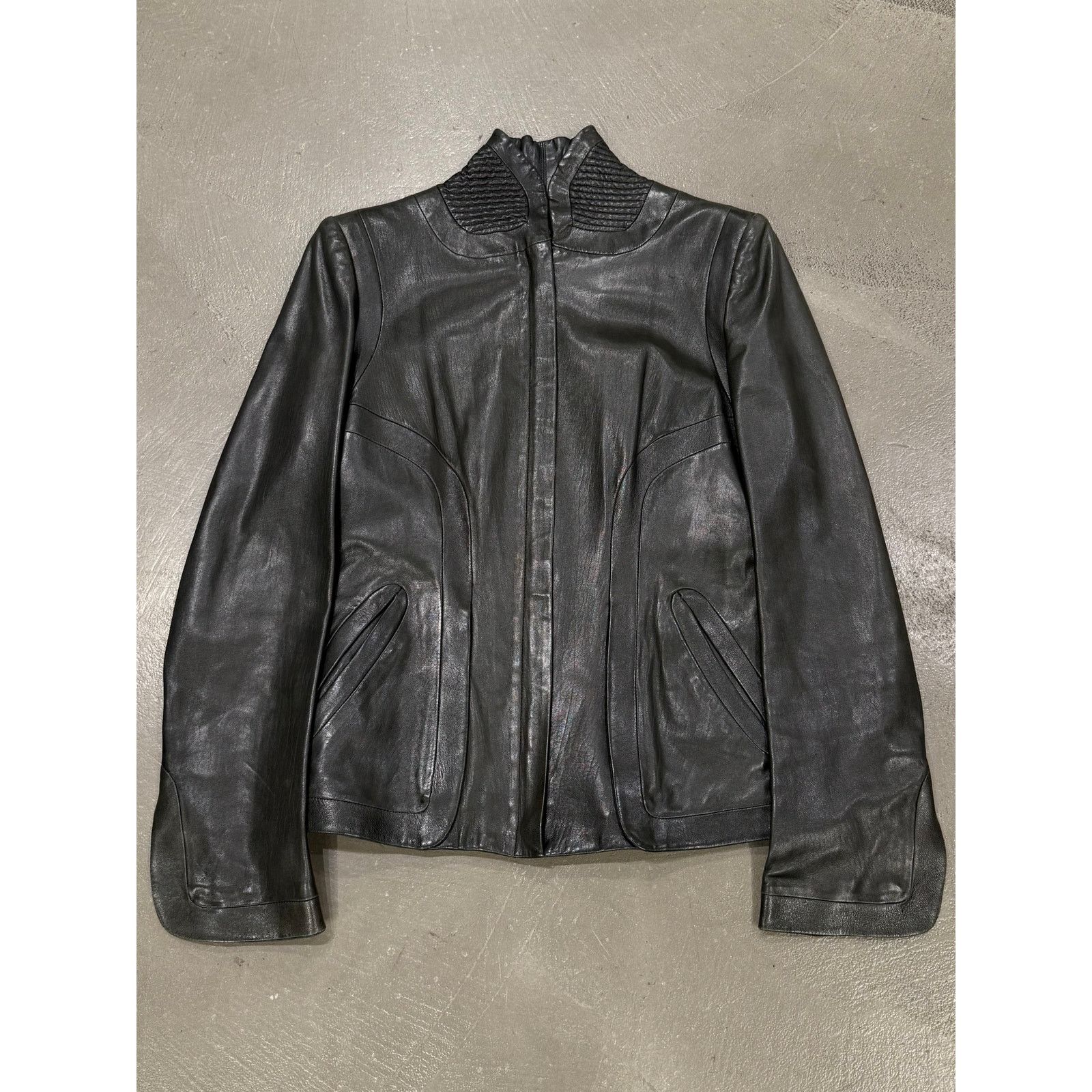 Alexander McQueen A/W2003 Alexander McQueen paneled biker leather jacket Size S / US 4 / IT 40 - 1 Thumbnail
