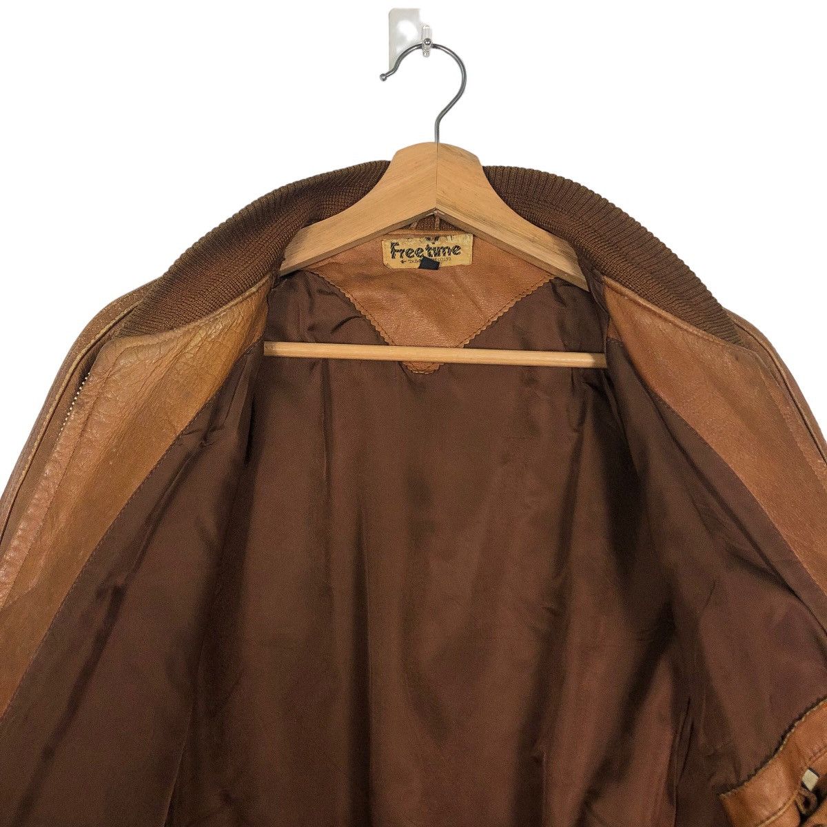 Japanese Brand 🔥90’s Vintage Leather Bomber Jacket Free Time Issey Miyake Size US XL / EU 56 / 4 - 11 Thumbnail