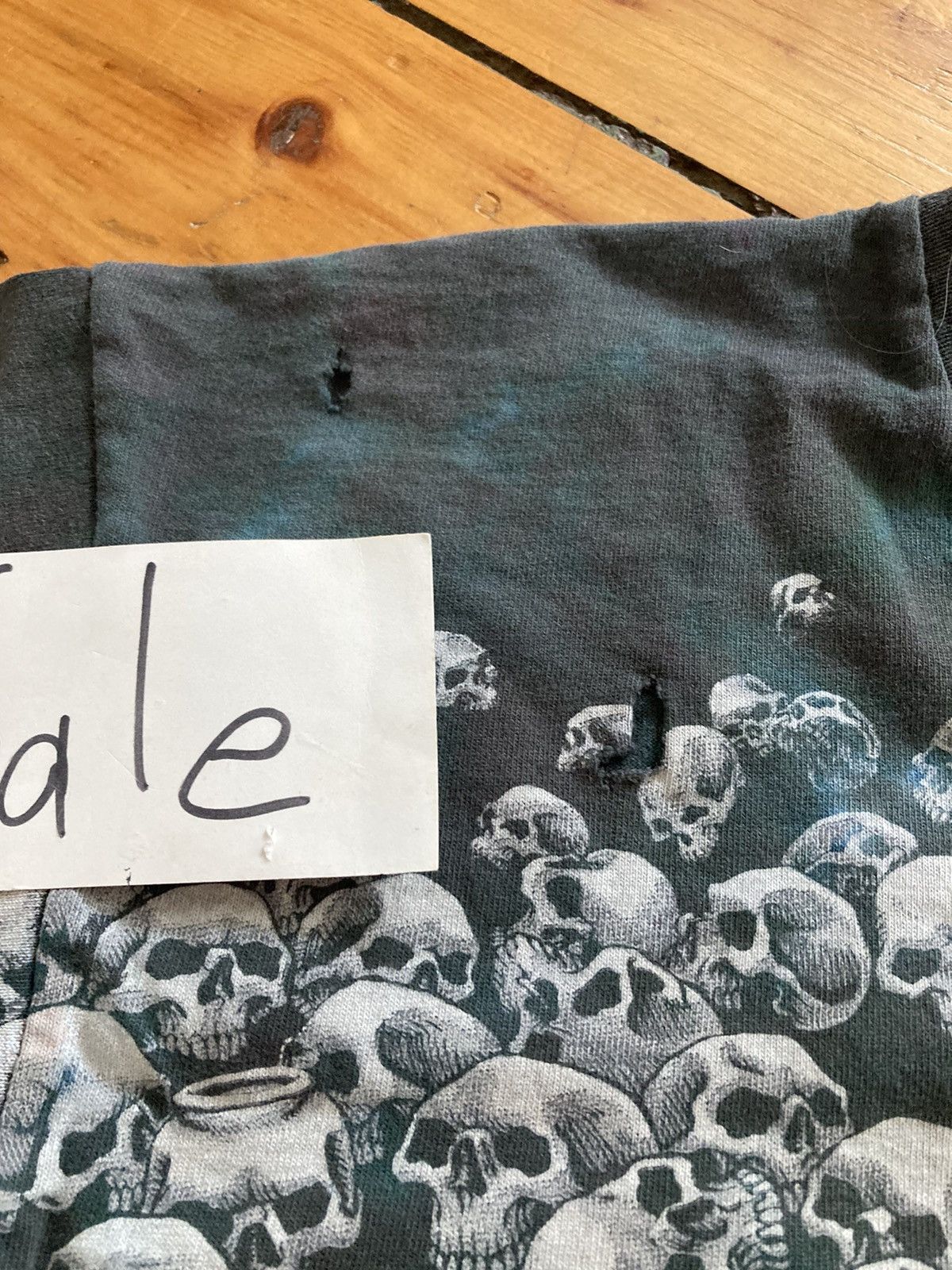 1998 Liquid Blue White Tag Skull Tie-dye Tee Size Large