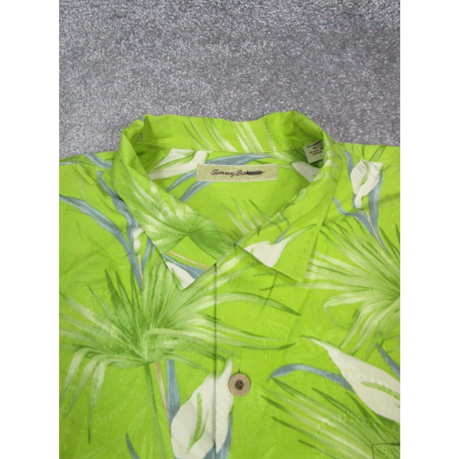 Tommy Bahama Tommy Bahama Shirt Mens XL Green Silk Floral Button-Up Size US XL / EU 56 / 4 - 2 Thumbnail