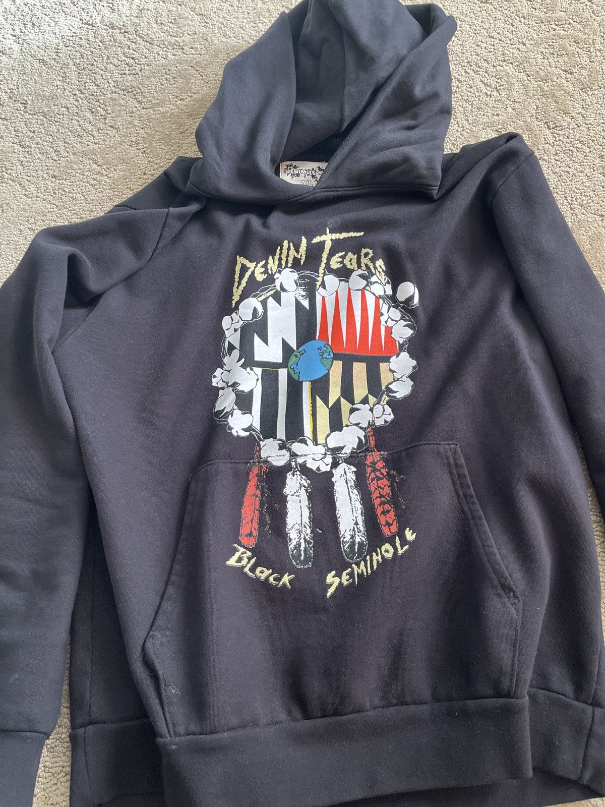 DENIM TEARS Black Seminole Hoodie Size US XL / EU 56 / 4 - 3 Thumbnail