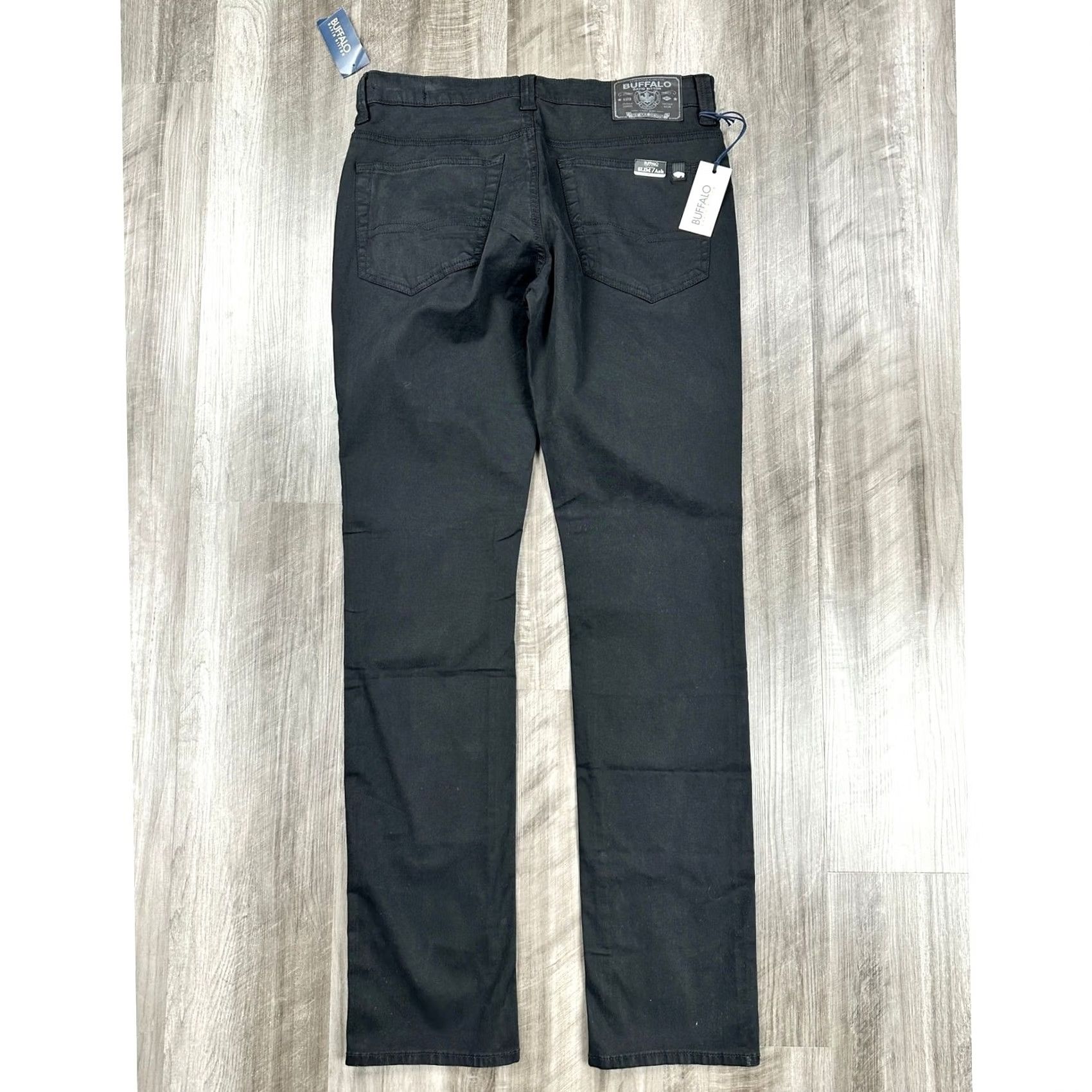 Buffalo David Bitton Buffalo David Bitton Ash Slim Men's 31x34 Garment Dyed Black Stretch Chino Jeans Size US 31 - 4 Thumbnail