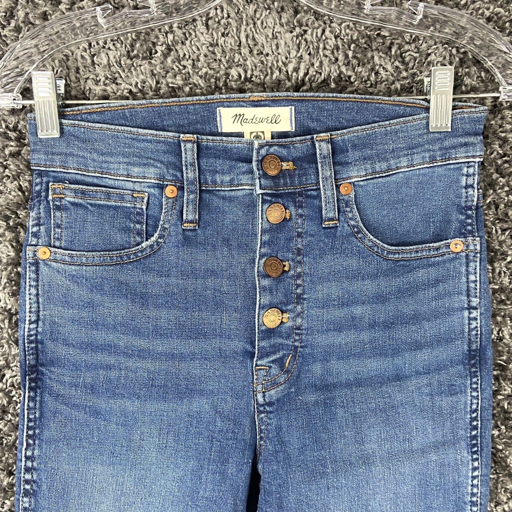 Madewell Madewell Jeans Skinny 10” High-Rise Women's 26 Blue Distressed Hem Womens Size 26" / US 2 / IT 38 - 4 Thumbnail