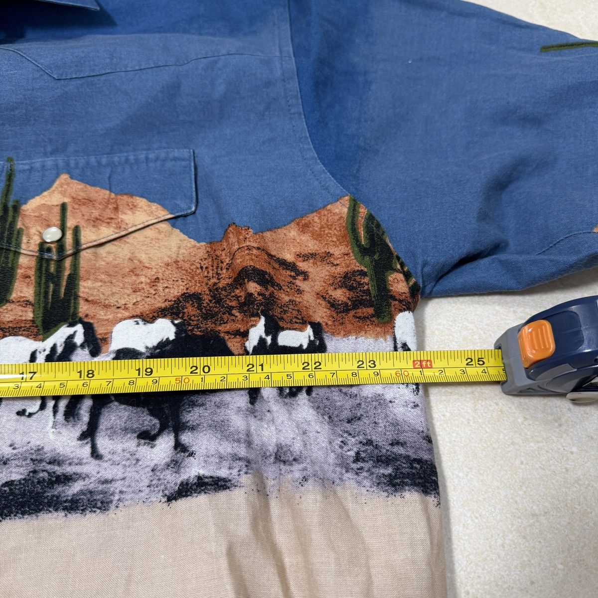 Wrangler Vintage 90's Wrangler Western Pearl Snap Desert Horse Cowboy Size US XL / EU 56 / 4 - 7 Thumbnail