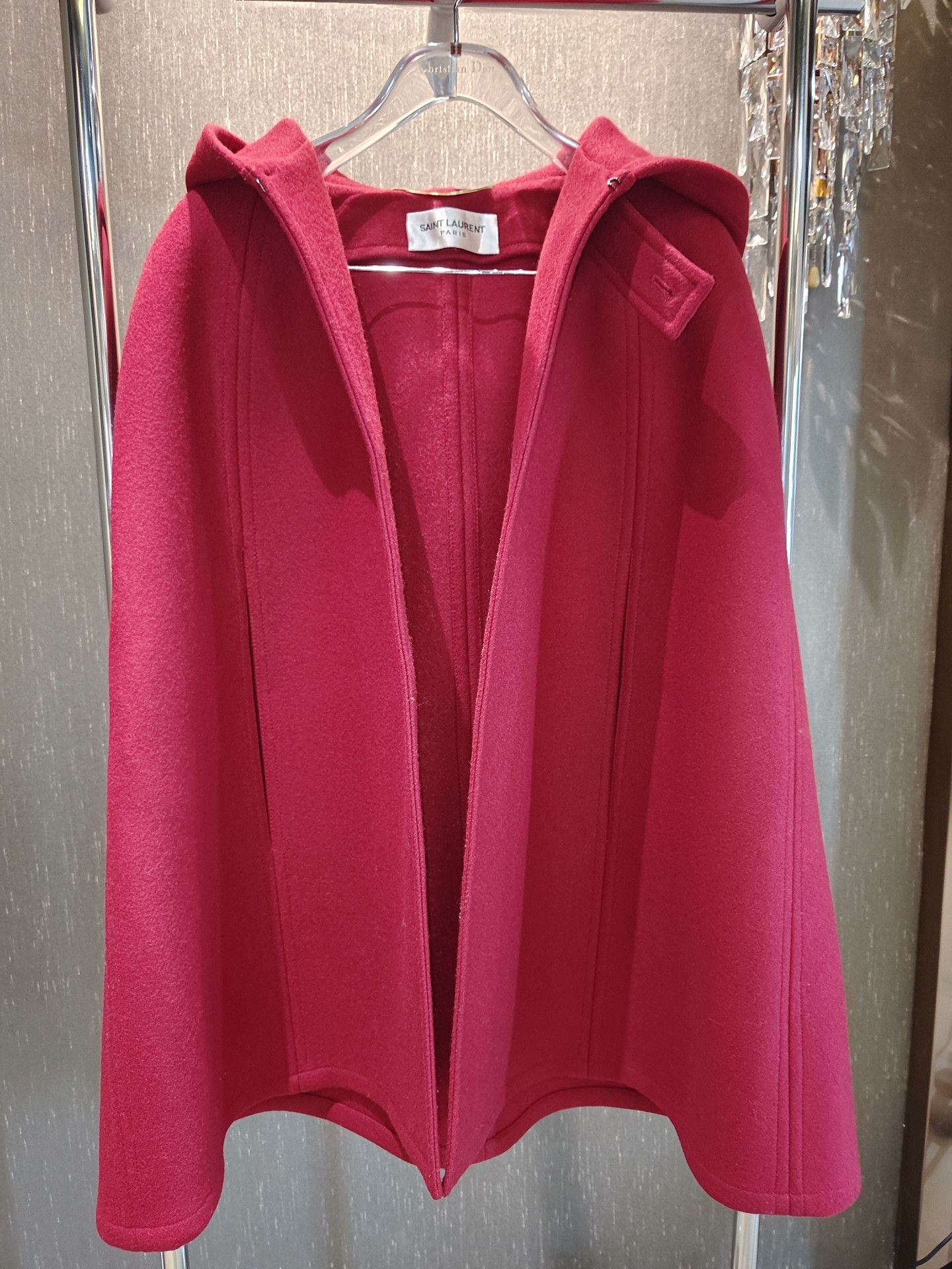 Saint Laurent Paris Saint Laurent Paris Red Hooded Cape Size S / US 4 / IT 40 - 1 Thumbnail