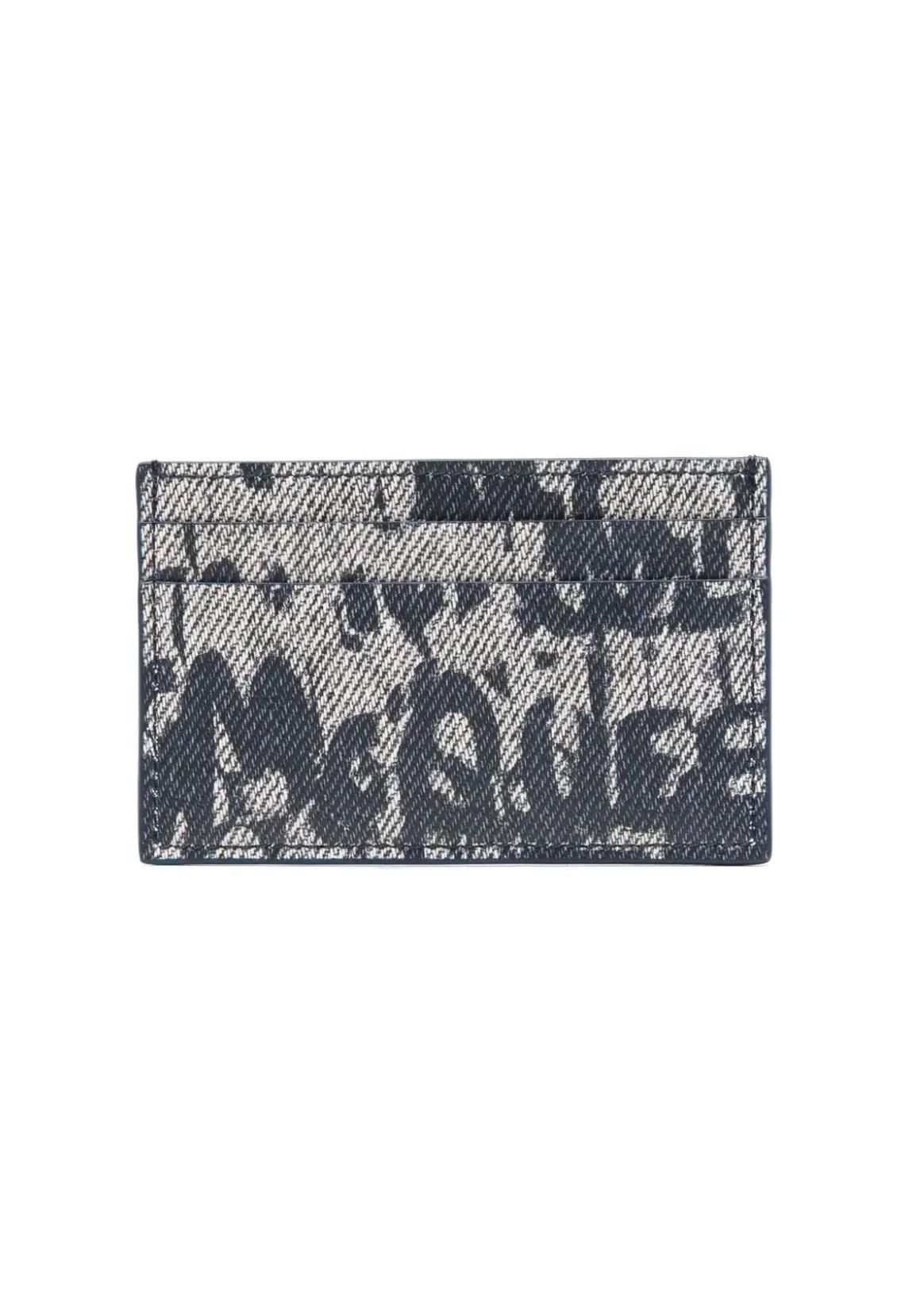 Alexander McQueen ALEXANDER MCQUEEN blue graffiti logo card leather holder q Size ONE SIZE - 1 Thumbnail