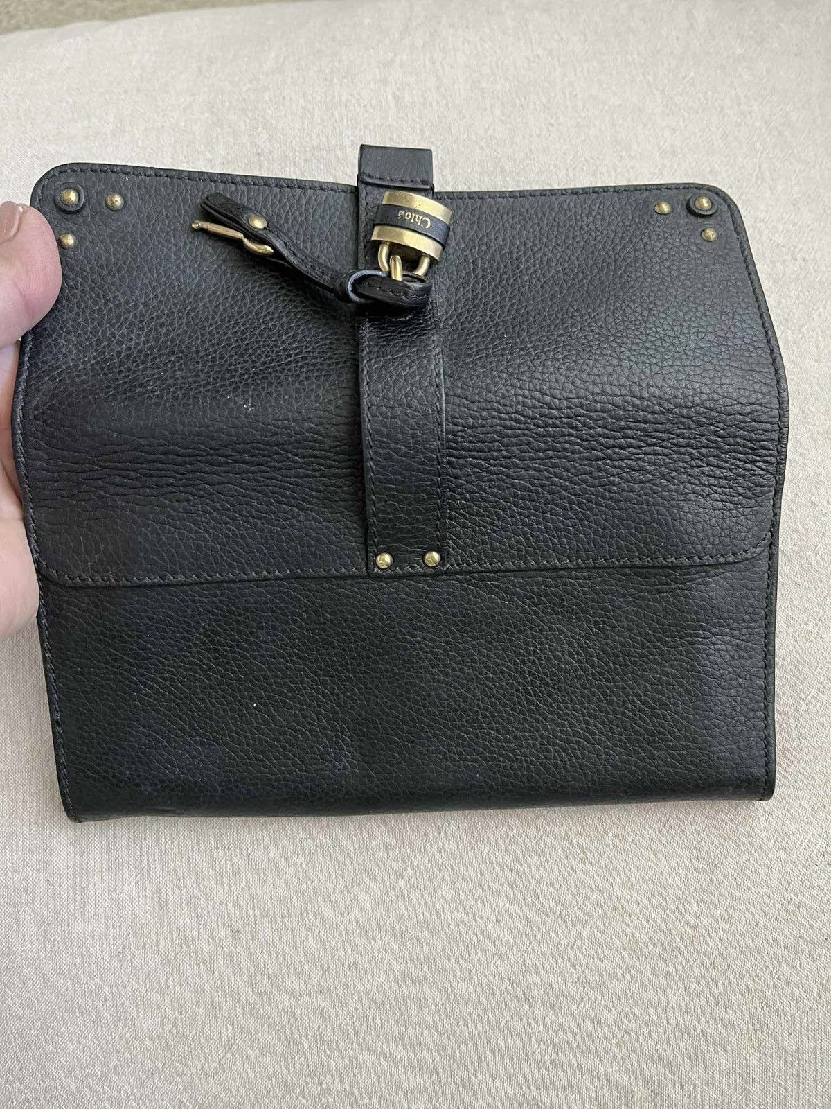 Chloe Chloe Paddington Leather Studded Lock Key Bifold Wallet Size ONE SIZE - 3 Thumbnail