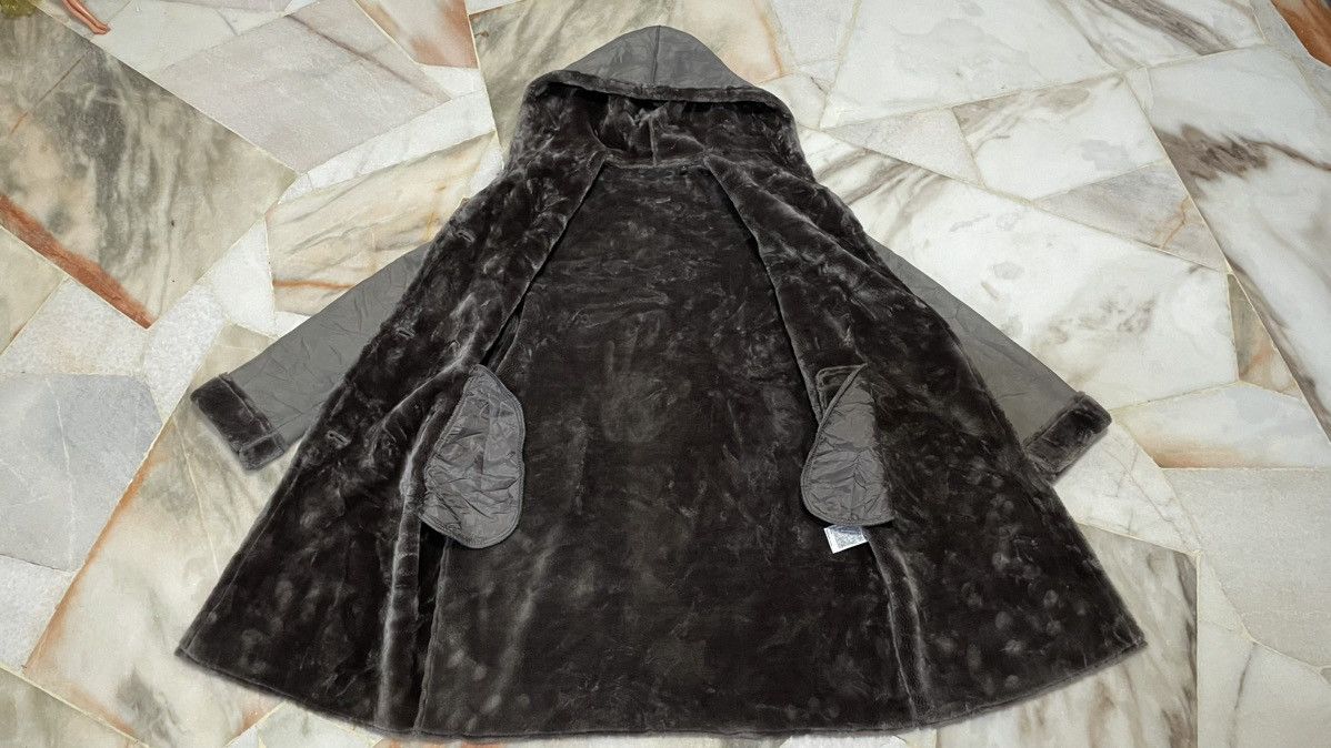 FAUX SHEARLING HOODED COAT