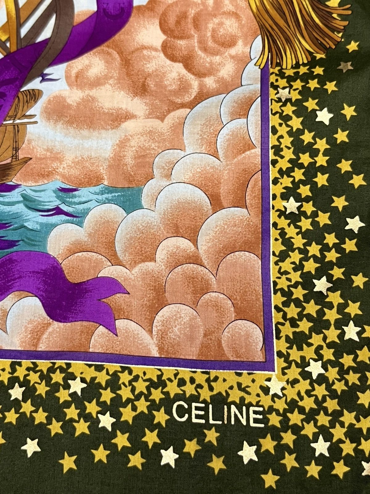 Celine Ultra Rare Vintage CELINE Cosmic Globe Bandana Pocketsquare Size ONE SIZE - 6 Thumbnail