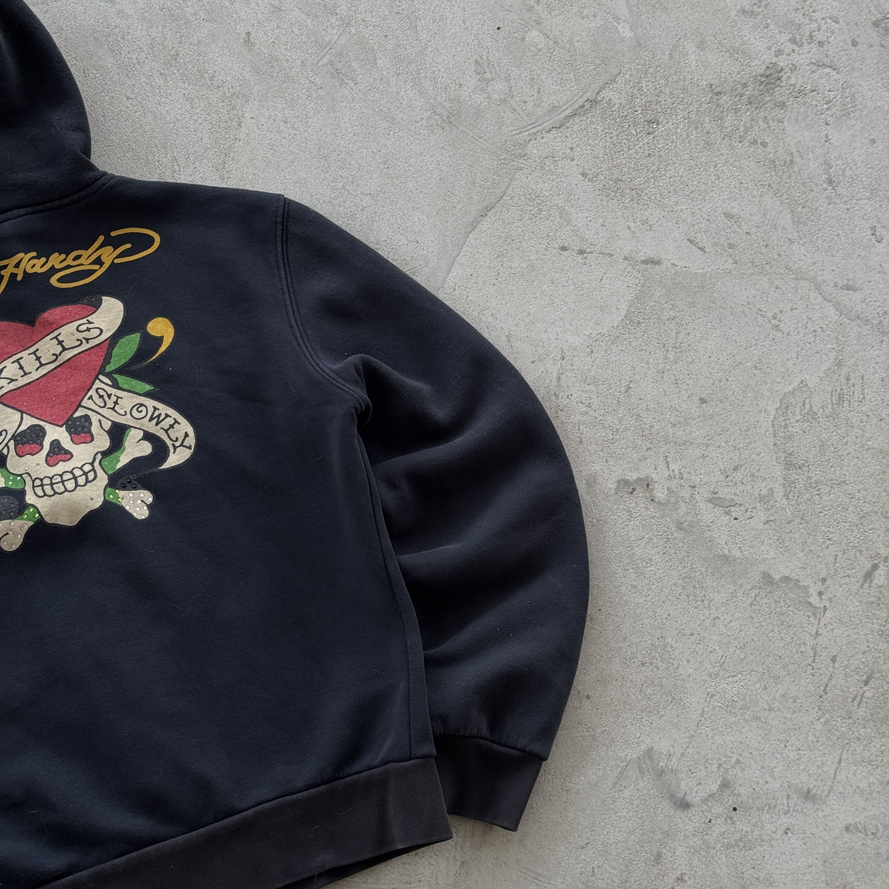 Ed Hardy Vintage 90s Ed Hardy Zip Hooded Sweatshirt Size M / US 6-8 / IT 42-44 - 7 Thumbnail