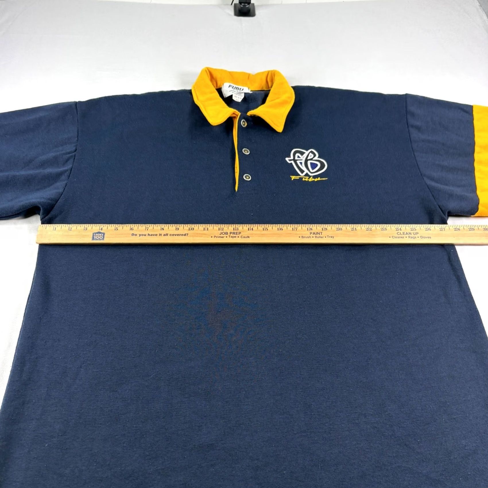 Fubu VINTAGE FUBU Shirt Mens 2XL Blue 90s Sweatshirt Yellow Pullover Hip Hop USA Made Size US XXL / EU 58 / 5 - 5 Thumbnail