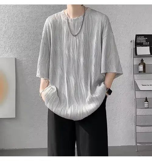 Japanese Brand Hirasawa x Eri 💎 Korean Wave Pleated Relaxed Tee T-shirt Size US XL / EU 56 / 4 - 4 Thumbnail