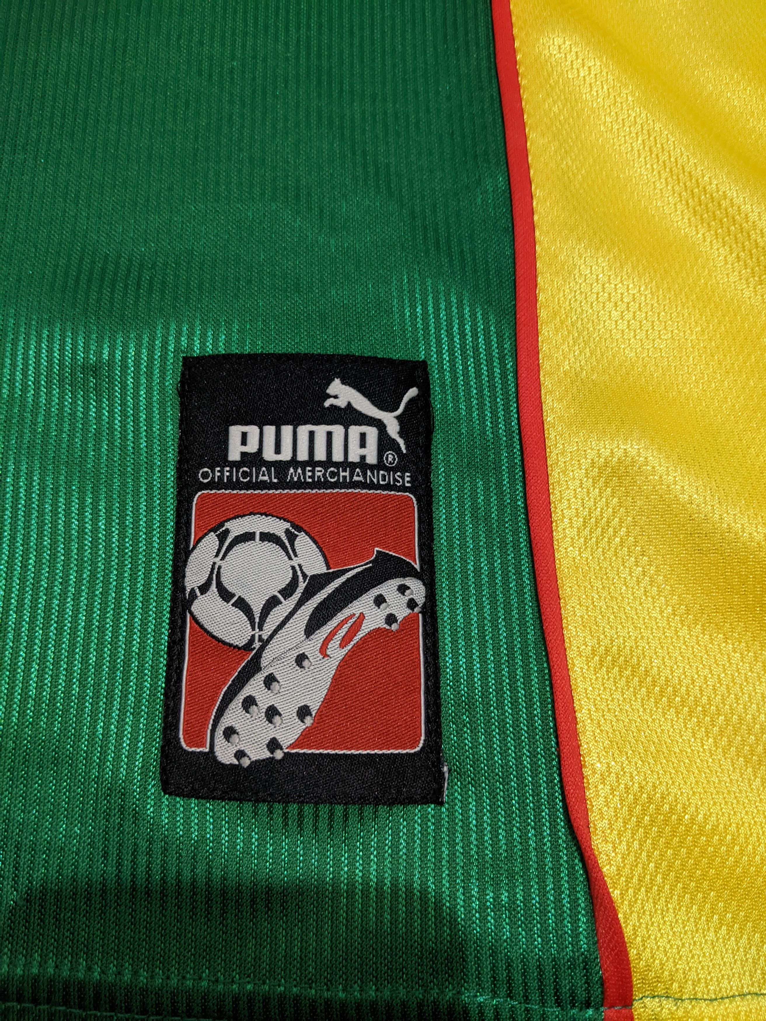 Puma Cameroon home world cup 98 Oman biyik Jersey football shirt Size US L / EU 52-54 / 3 - 10 Thumbnail