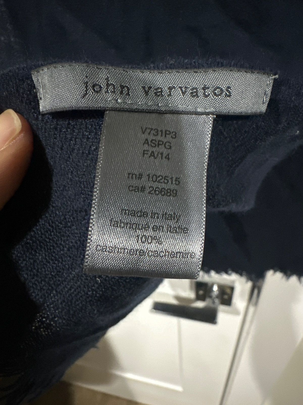 John Varvatos John Varvatos 100% Cashmere Scarf – Navy – Made in Italy Size ONE SIZE - 2 Thumbnail
