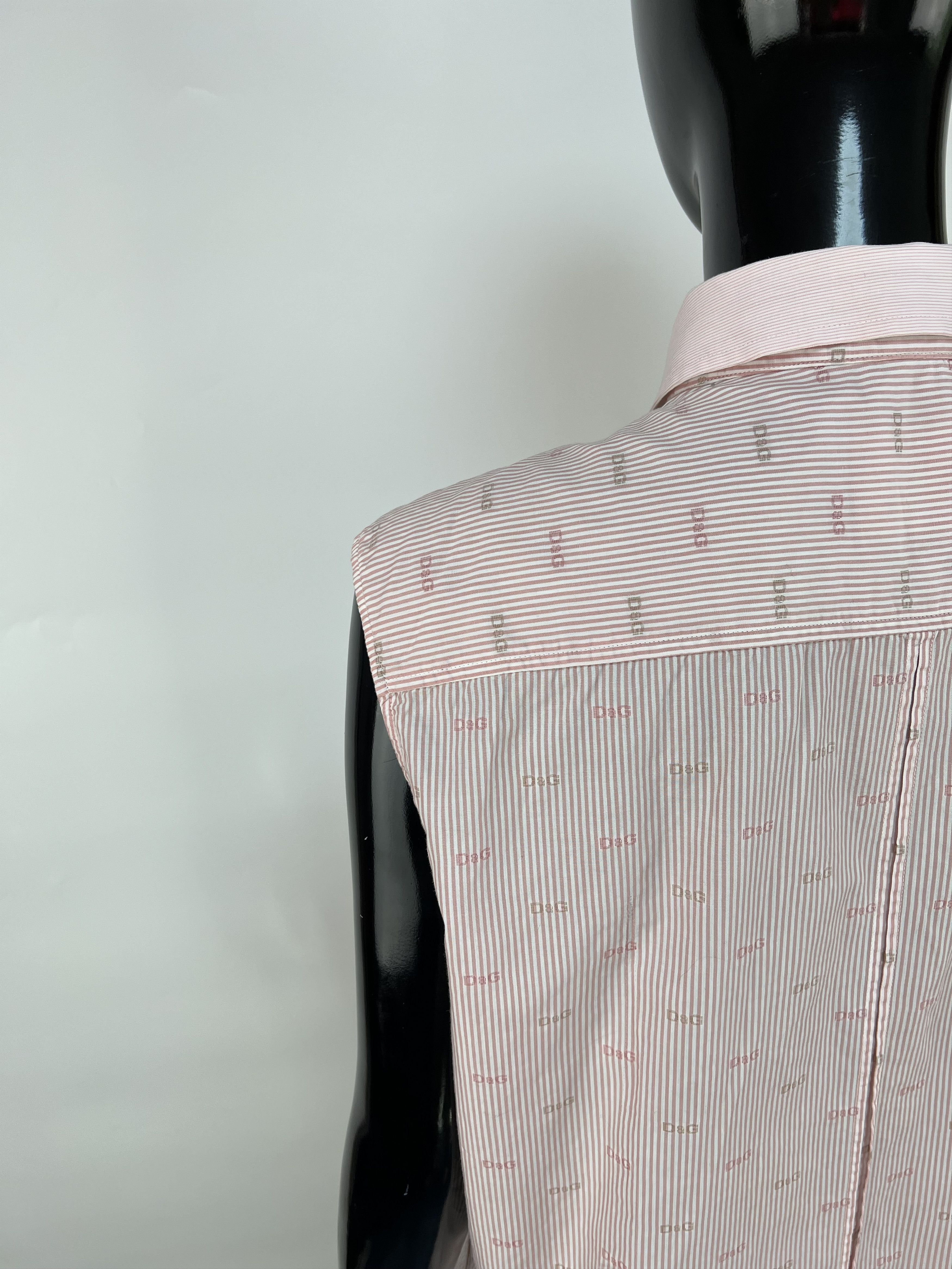 Dolce & Gabbana Dolce Gabbana Logo Sleeveless Stripe Button Up Shirt Size US L / EU 52-54 / 3 - 8 Thumbnail